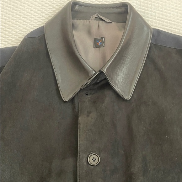Men's Black Suede and Fabric contract Jacket - Picture 1 of 11